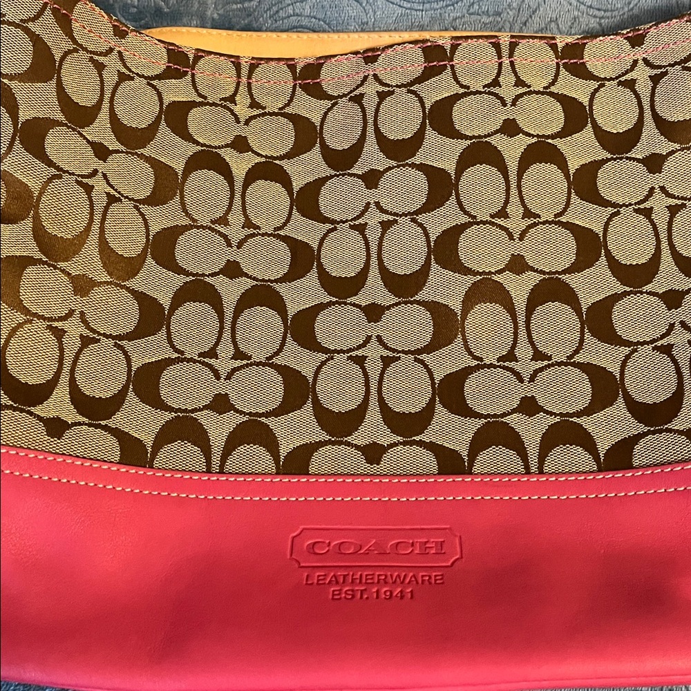 Coach Brown and Pink Hobo Bag - Picture 2 of 7